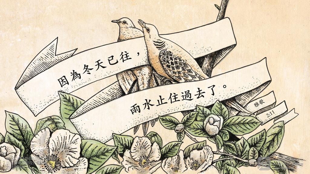 雅歌 2：11: 因為冬天已往，雨水止住過去了。