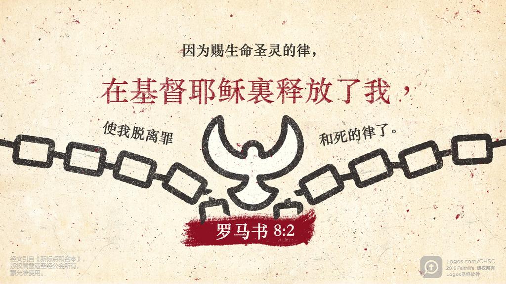 罗马书 8：2: 因为赐生命圣灵的律，在基督耶稣裏释放了我，使我脱离罪和死的律了。