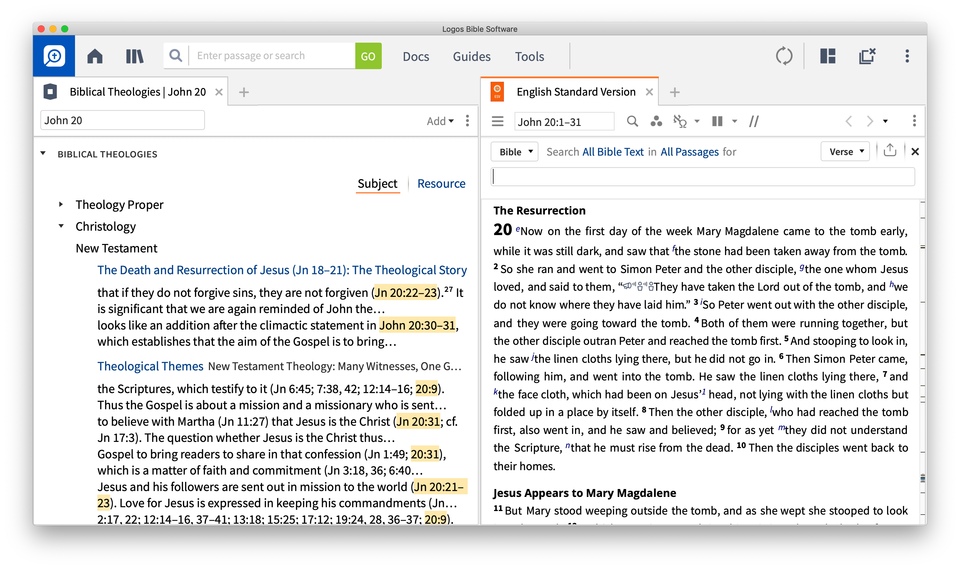 Biblical Theology Guide Section