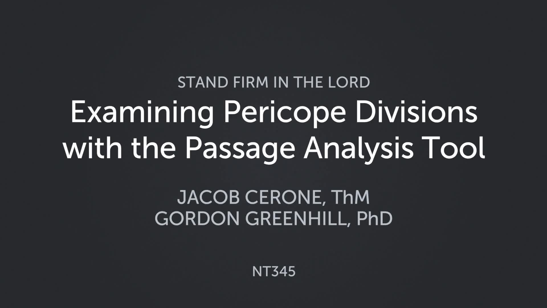 Examining Pericope Divisions - Faithlife TV