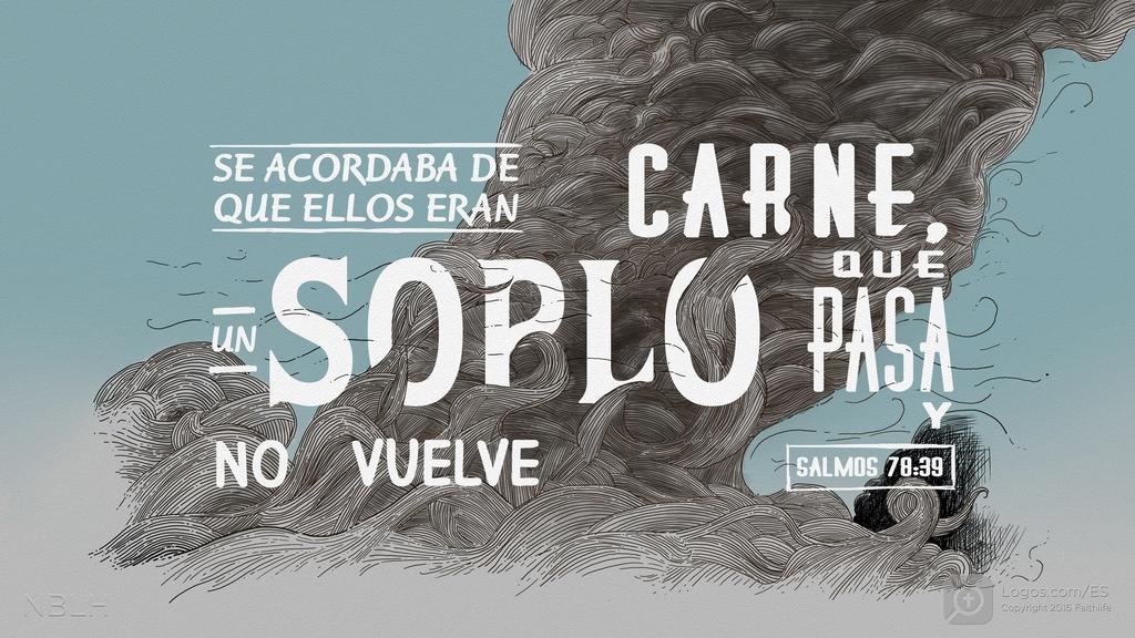 Salmo 78:39: SE ACORDABA DE QUE ELLOS ERAN CARNE, UN SOPLO QUE PASA Y NO VUELVE
