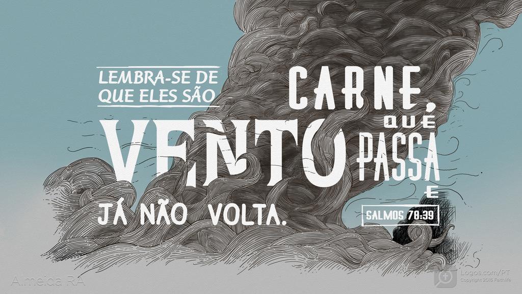 Salmo 78.39: LEMBRA-SE DE QUE ELES SÃO CARNE, VENTO QUE PASSA E JÁ NÃO VOLTA.