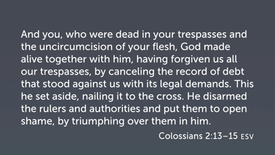Messiah vs. Third Rebellion (Babel): Colossians 2:13–15