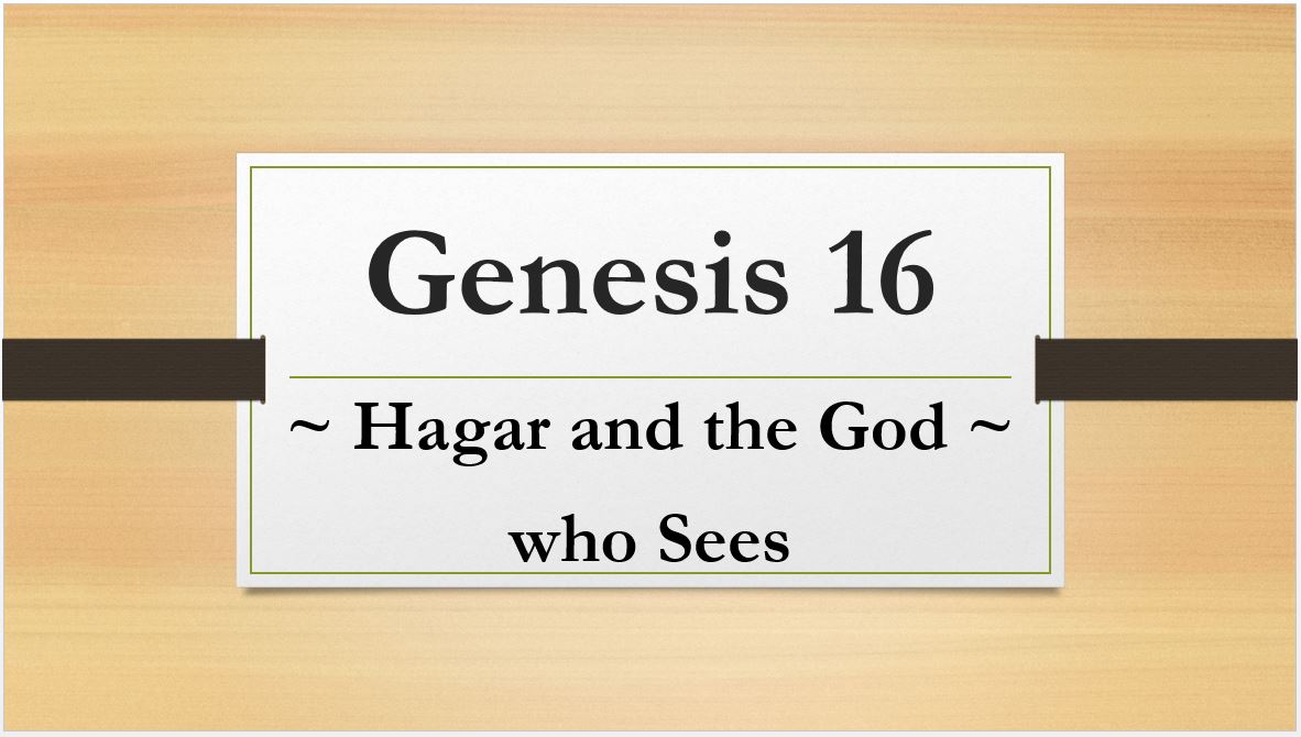 Genesis 16 Hagar and the God who Sees Logos Sermons