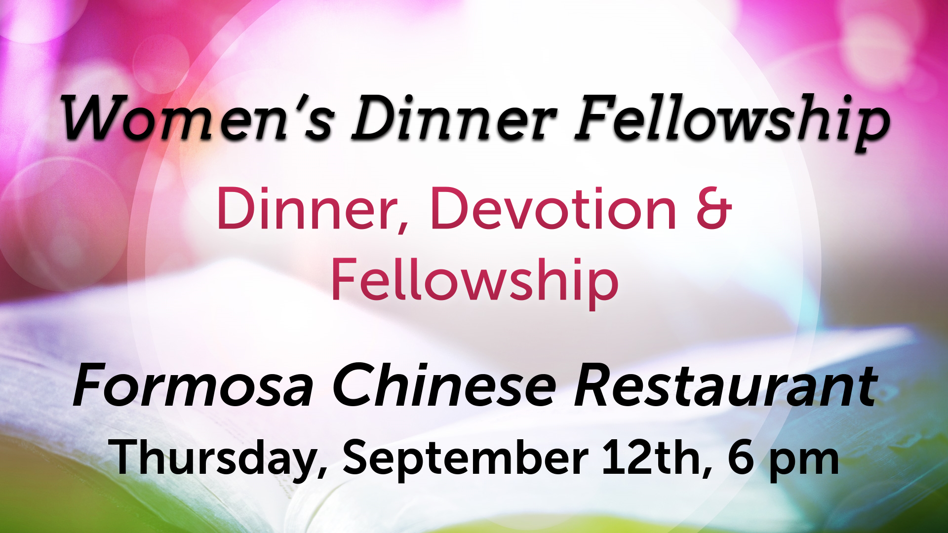 Women's Dinner Fellowship Women's Dinner Fellowship