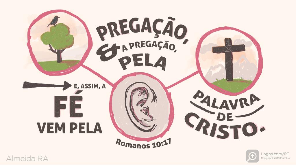 Romanos 10.17: E, ASSIM, A FÉ VEM PELA PREGAÇÃO, & A PREGAÇÃO, PELA PALAVRA DE CRISTO.