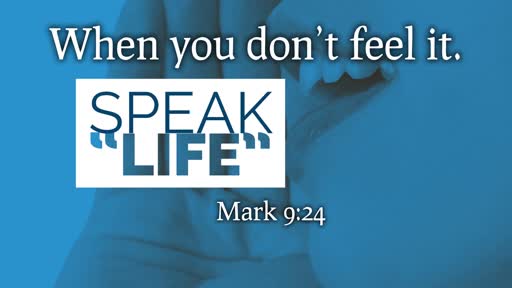 Speak Life, part 4 // When You Don't Feel It // Pastor David Spiegel