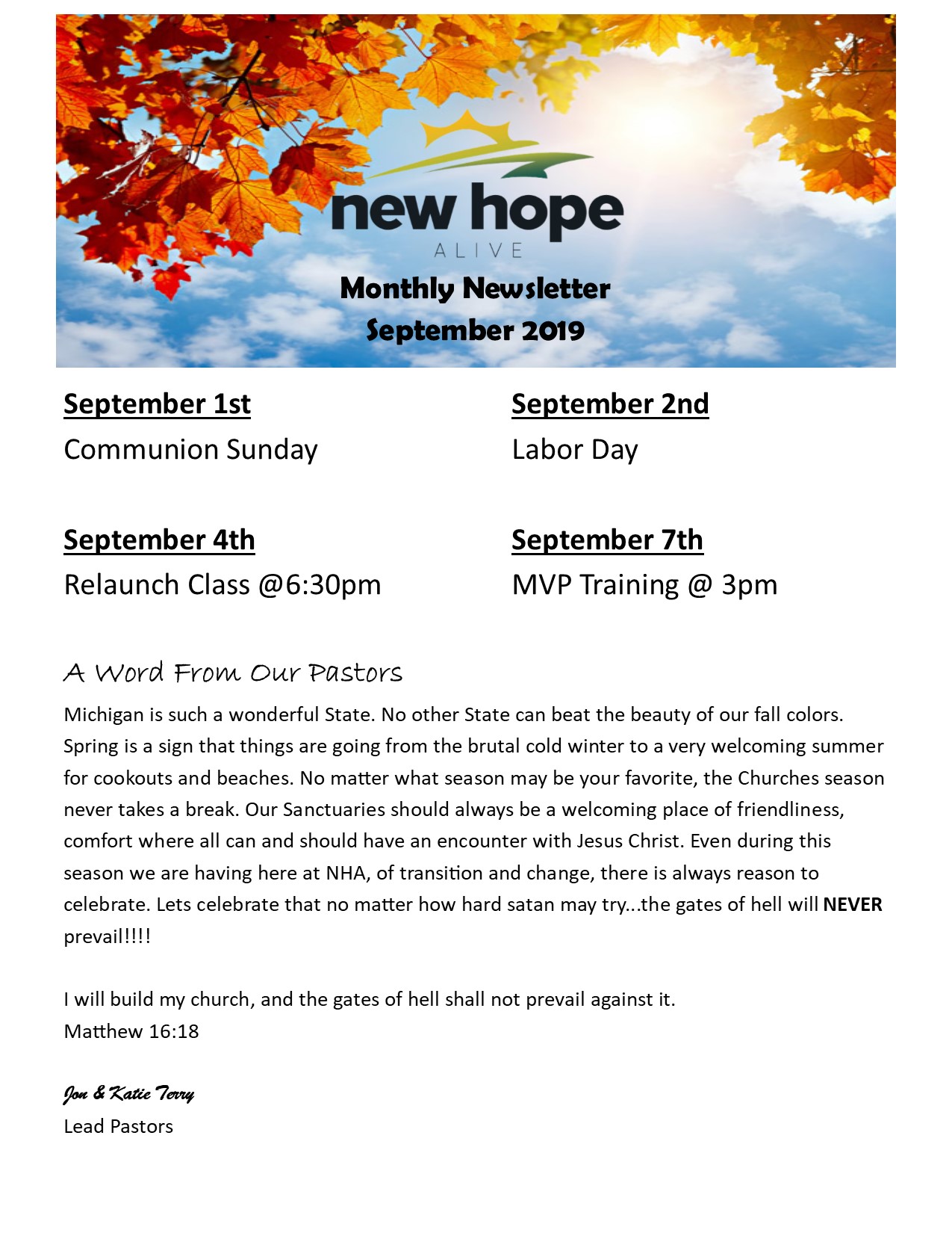 Monthly Newsletter Front 0919