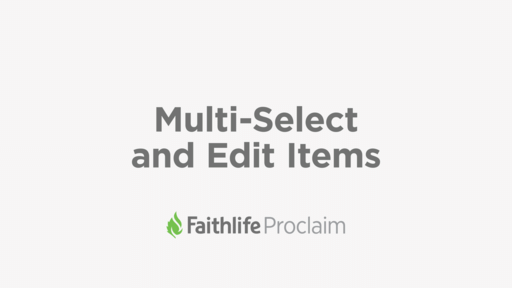 Multi-Select and Edit Items