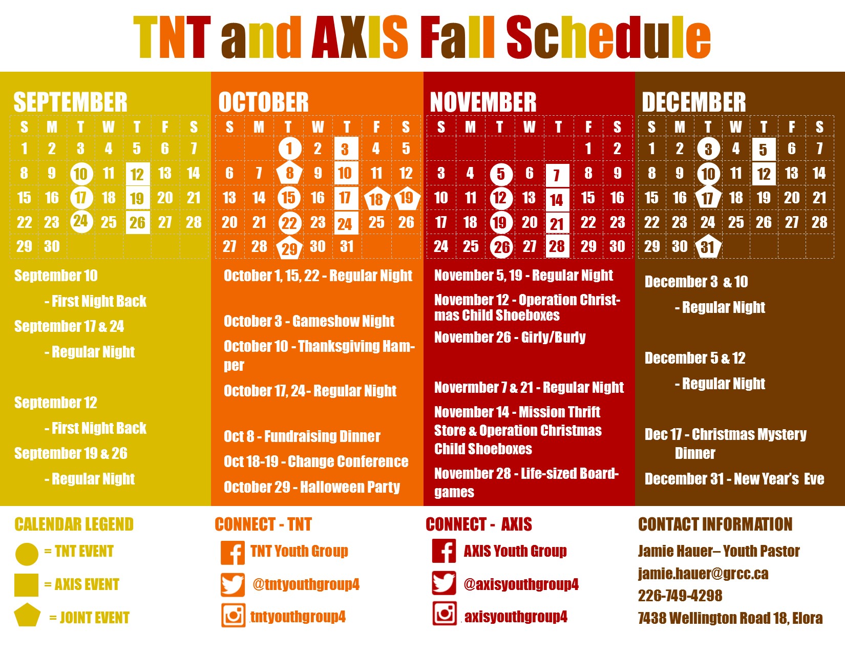 Fall 2019 Calendar Fall 2019 Calendar