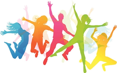Happy Jumping People - Vector illustration EPS 10 file which makes use of transparencies.