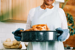 Woman Holding Thanksgiving Turkey  image 1