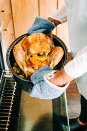 Woman Pulling Thanksgiving Turkey out of the Oven  image 1