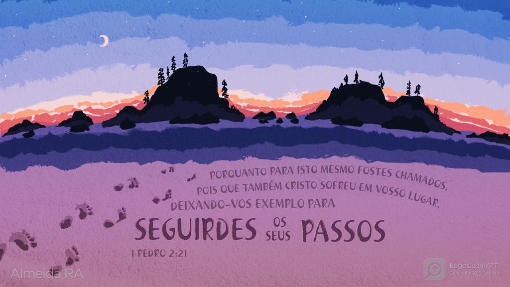 1Pedro 2.21: PORQUANTO PARA ISTO MESMO FOSTES CHAMADOS, POIS QUE TAMBÉM CRISTO SOFREU EM VOSSO LUGAR, DEIXANDO-VOS EXEMPLO PARA SEGUIRDES OS SEUS PASSOS