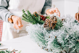 Woman Making a Christmas Wreath  image 1