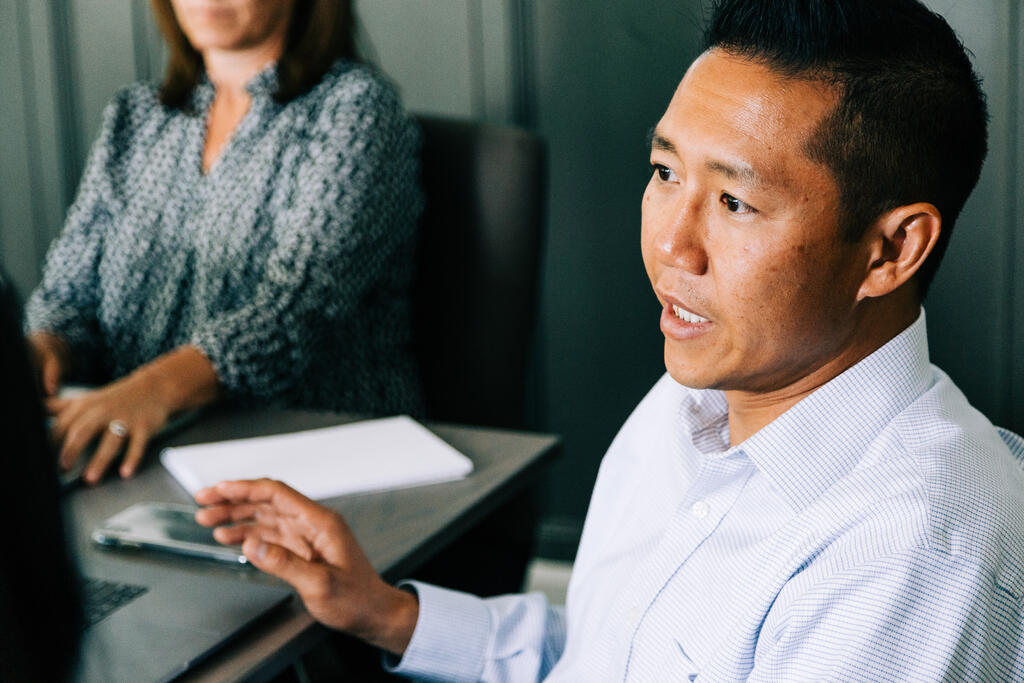Man Sharing During Meeting large preview