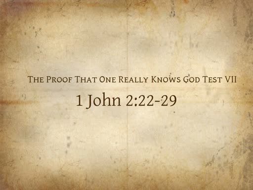 The Proof That One Really Knows God Test VII