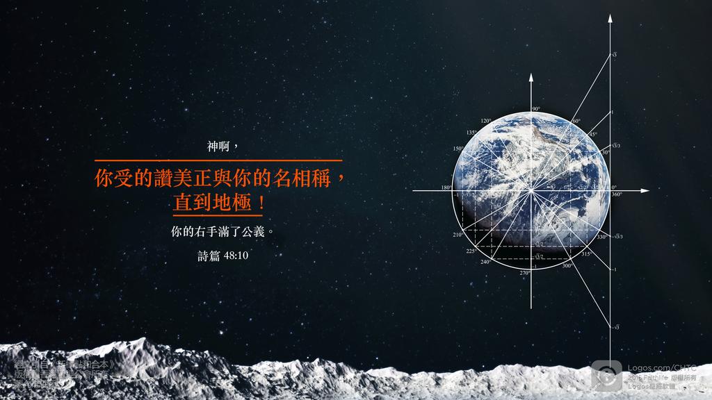 詩篇 48：10: 神啊，你受的讚美正與你的名相稱，直到地極！你的右手滿了公義。