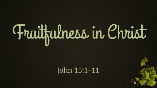 Fruitfulness in Christ