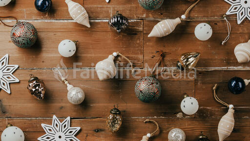 Scattered Christmas Ornaments