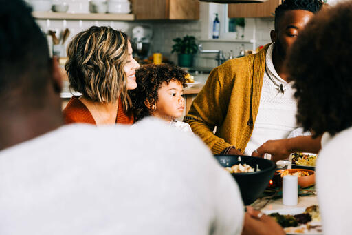 Mother and Son at the Thanksgiving Table