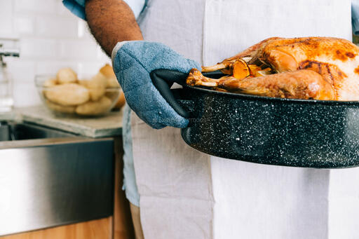 Man Holding Thanksgiving Turkey