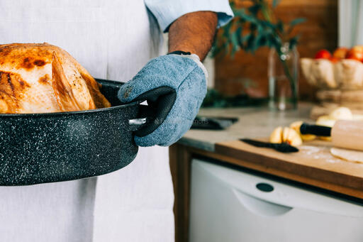 Man Holding Thanksgiving Turkey