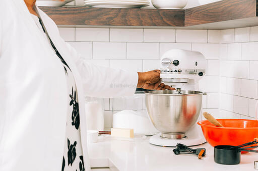 Woman Making Christmas Cookie Dough