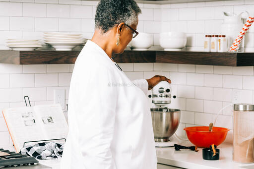 Woman Making Christmas Cookie Dough