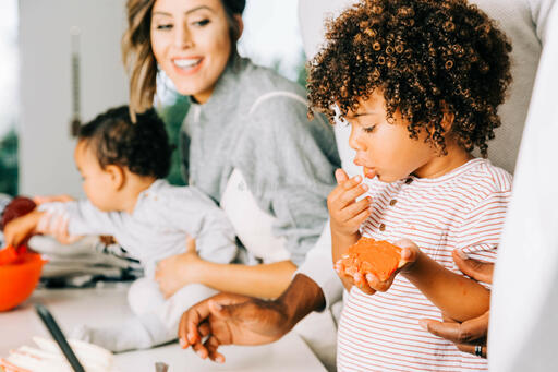 Child Eating a Christmas Cookie