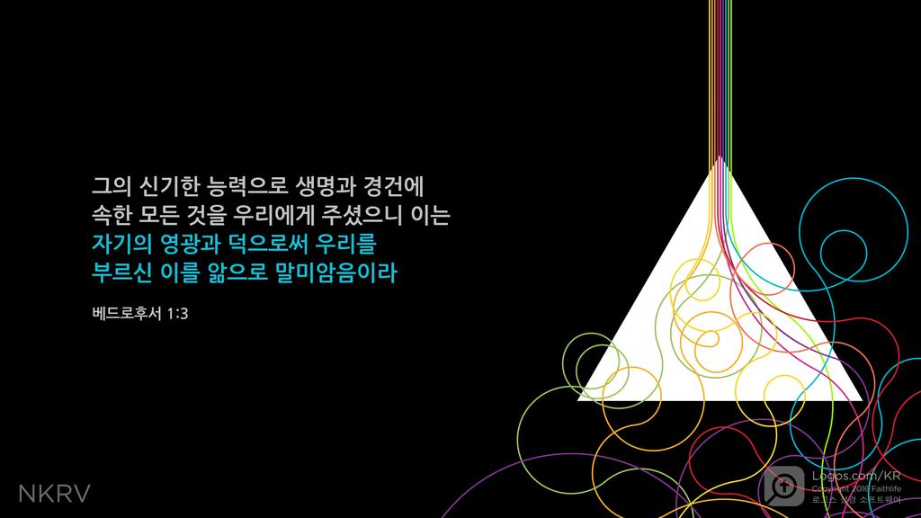 베드로후서 1:3: 그의 신기한 능력으로 생명과 경건에 속한 모든 것을 우리에게 주셨으니 이는 자기의 영광과 덕으로써 우리를 부르신 이를 앎으로 말미암음이라