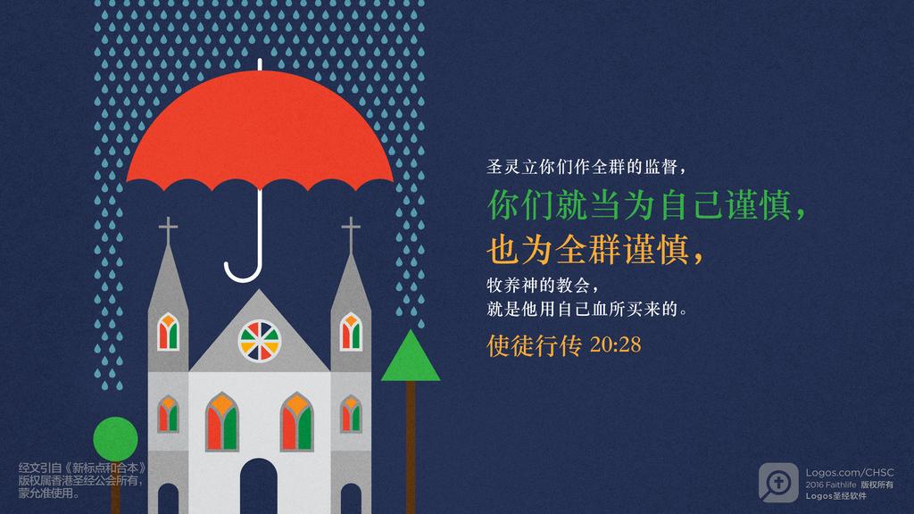 使徒行传 20：28: 圣灵立你们作全群的监督，你们就当为自己谨慎，也为全群谨慎，牧养神的教会，就是他用自己血所买来的。