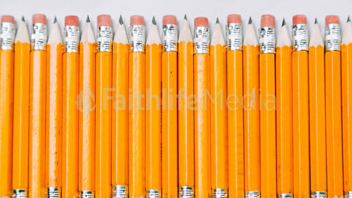 Pencils Lined Up