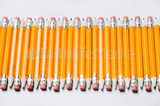 Pencils Lined Up