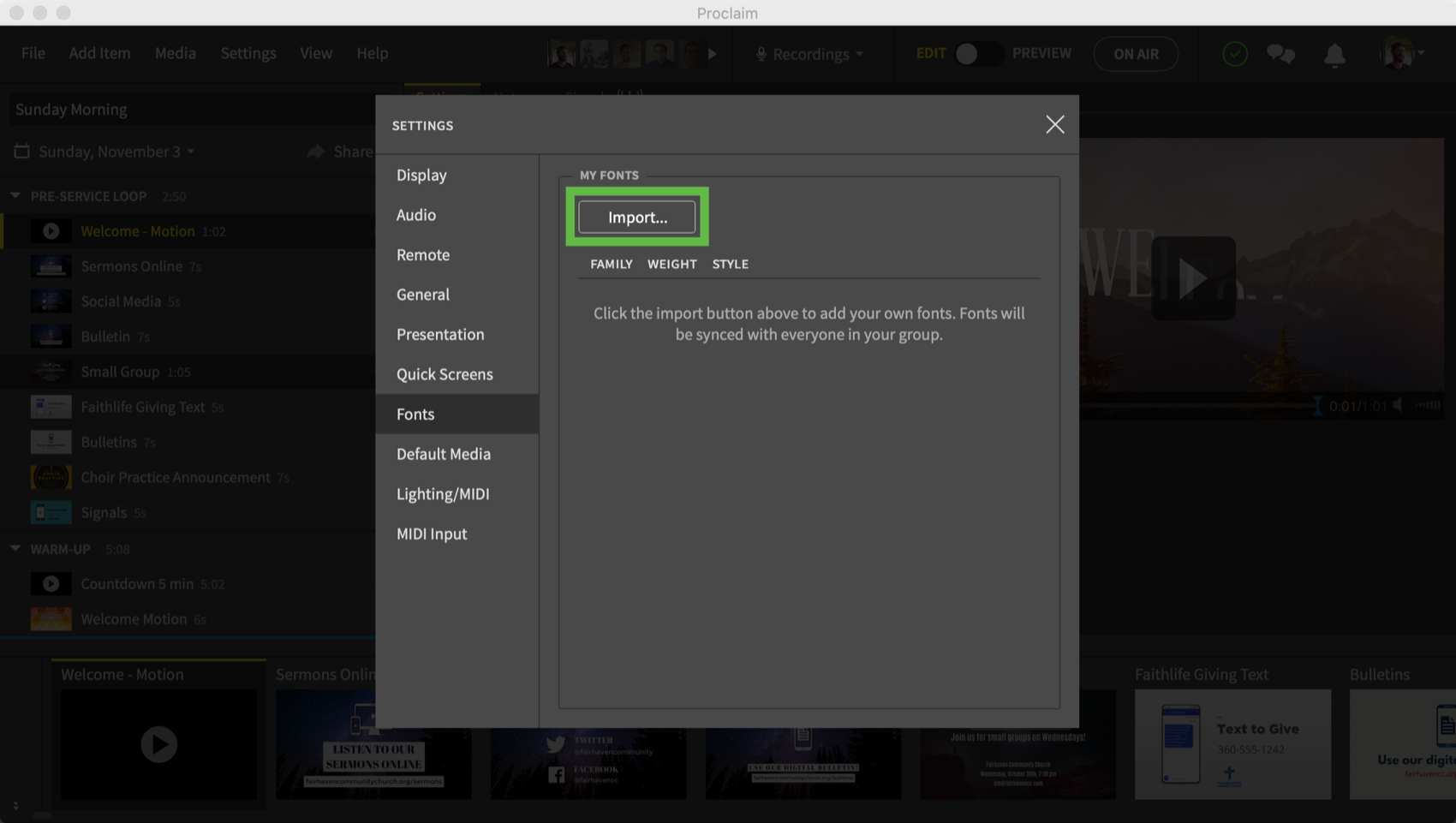 How Do I Upload My Own Custom Fonts To Proclaim Faithlife