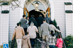 Congregation Members Entering Church on a Sunday Morning  image 5