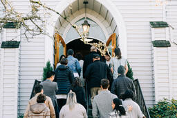 Congregation Members Entering Church on a Sunday Morning  image 3