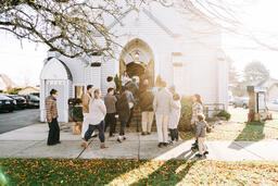 Congregation Members Entering Church on a Sunday Morning  image 6