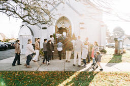 Congregation Members Entering Church on a Sunday Morning  image 5