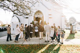 Congregation Members Entering Church on a Sunday Morning  image 8