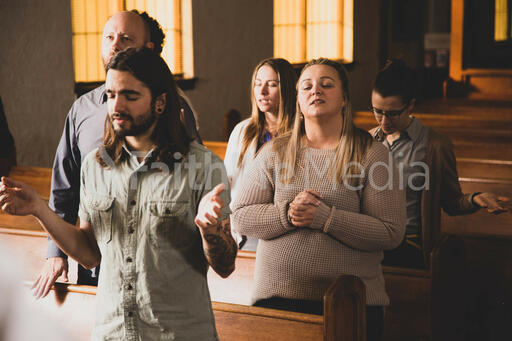Congregation During Worship on a Sunday Morning