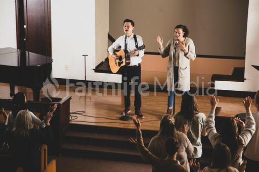 Worship Team Leading the Congregation on a Sunday Morning