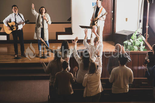 Worship Team Leading the Congregation on a Sunday Morning