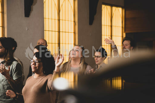 Congregation on a Sunday Morning During Worship