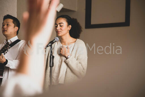 Worship Team Leading the Congregation on a Sunday Morning