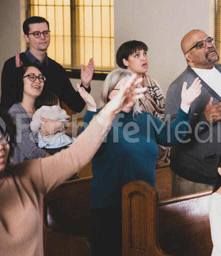 Congregation Members Worshipping on a Sunday Morning