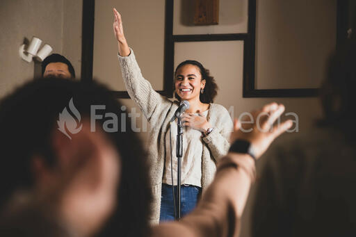 Worship Team Leading the Congregation on a Sunday Morning