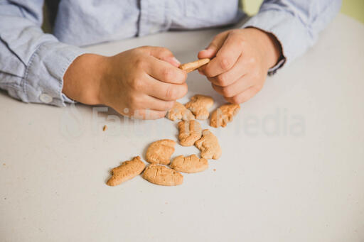 Child Eating Animal Crackers