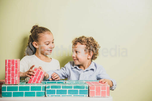 Kids Playing with Blocks