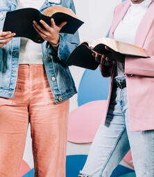 Young Women Reading the Bible Together  image 2